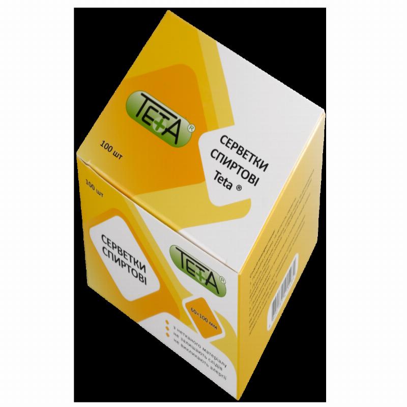 Серветки спиртові Teta®, 60х100мм, 100шт/пак